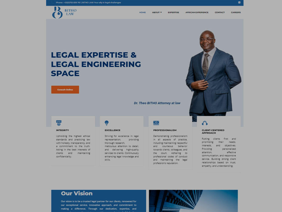 Site web du Cabinet d’avocat Bitho Law