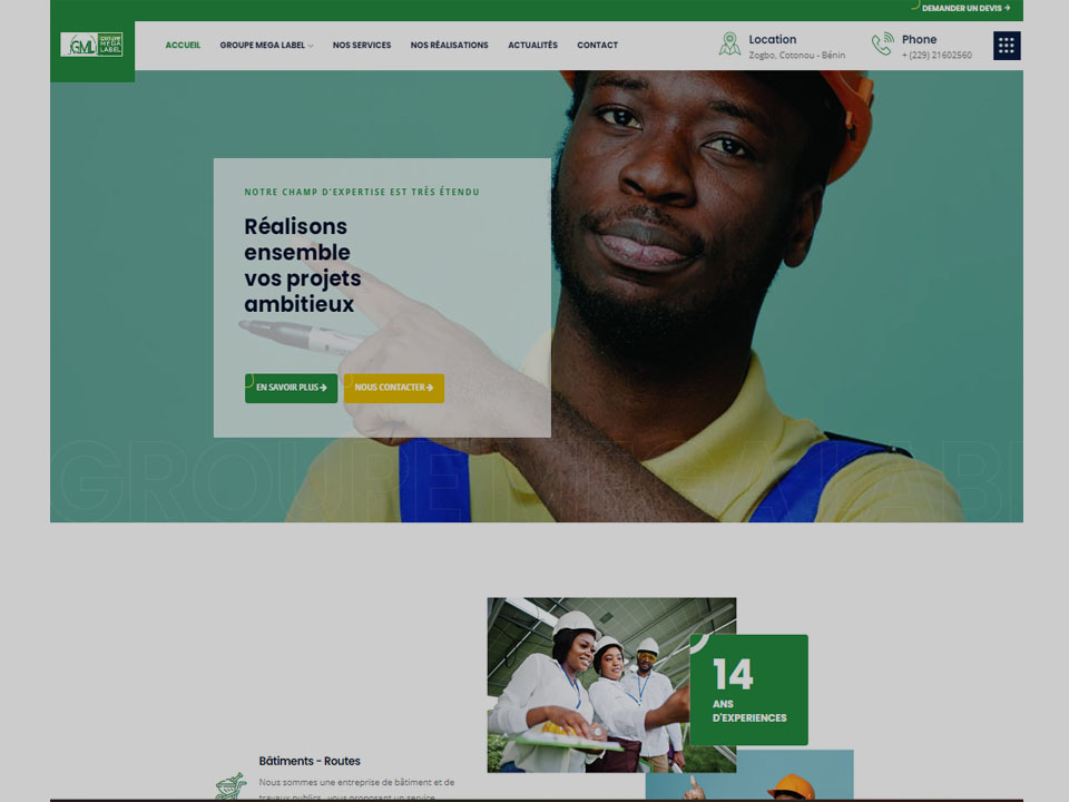 Site web de l’Entreprise de GROUPE MEGA LABEL